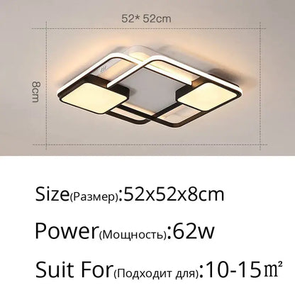 Modern black & white rectangular led ceiling light living room