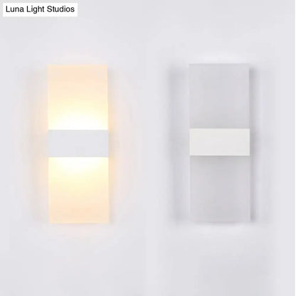 Modern black white rectangular led sconce – living room wall lamp