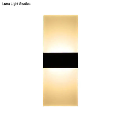Modern black white rectangular led sconce – living room wall lamp