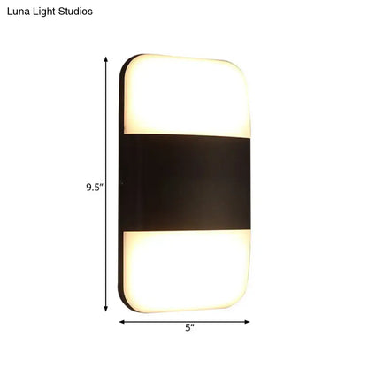 Modern black & white rectangular sconce light living room warm white