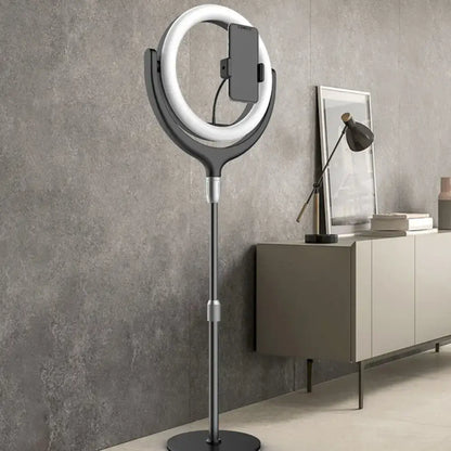 Modern black & white ring led mirror lamp bedroom phone stand