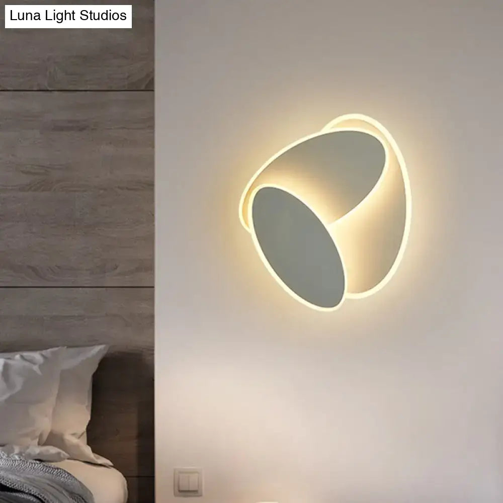 Modern black & white rotatable led wall light fixture bedroom mirror