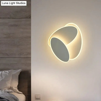 Modern black & white rotatable led wall light fixture bedroom mirror