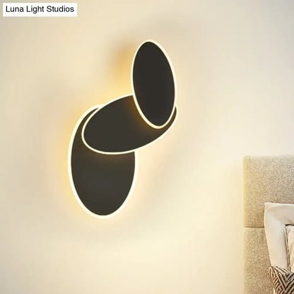 Modern black & white rotatable led wall light fixture bedroom mirror