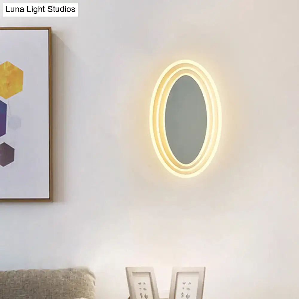 Modern black & white rotatable led wall light fixture bedroom mirror