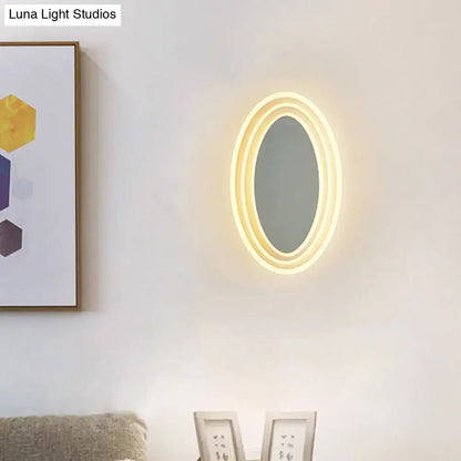 Modern black & white rotatable led wall light fixture bedroom mirror