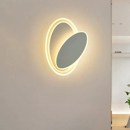 Modern black & white rotatable led wall light fixture bedroom mirror