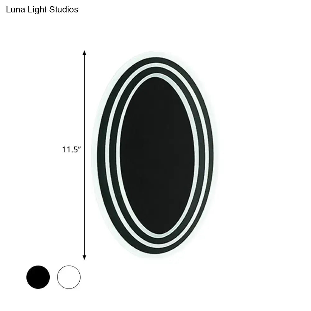 Modern black & white rotatable led wall light fixture bedroom mirror