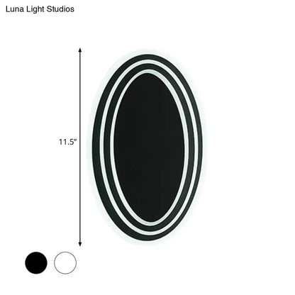 Modern black & white rotatable led wall light fixture bedroom mirror