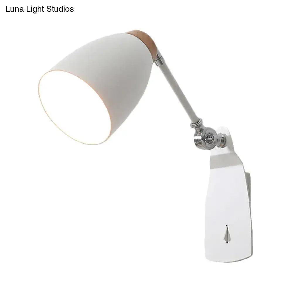 Modern black & white rotatable wall mounted light for bedroom
