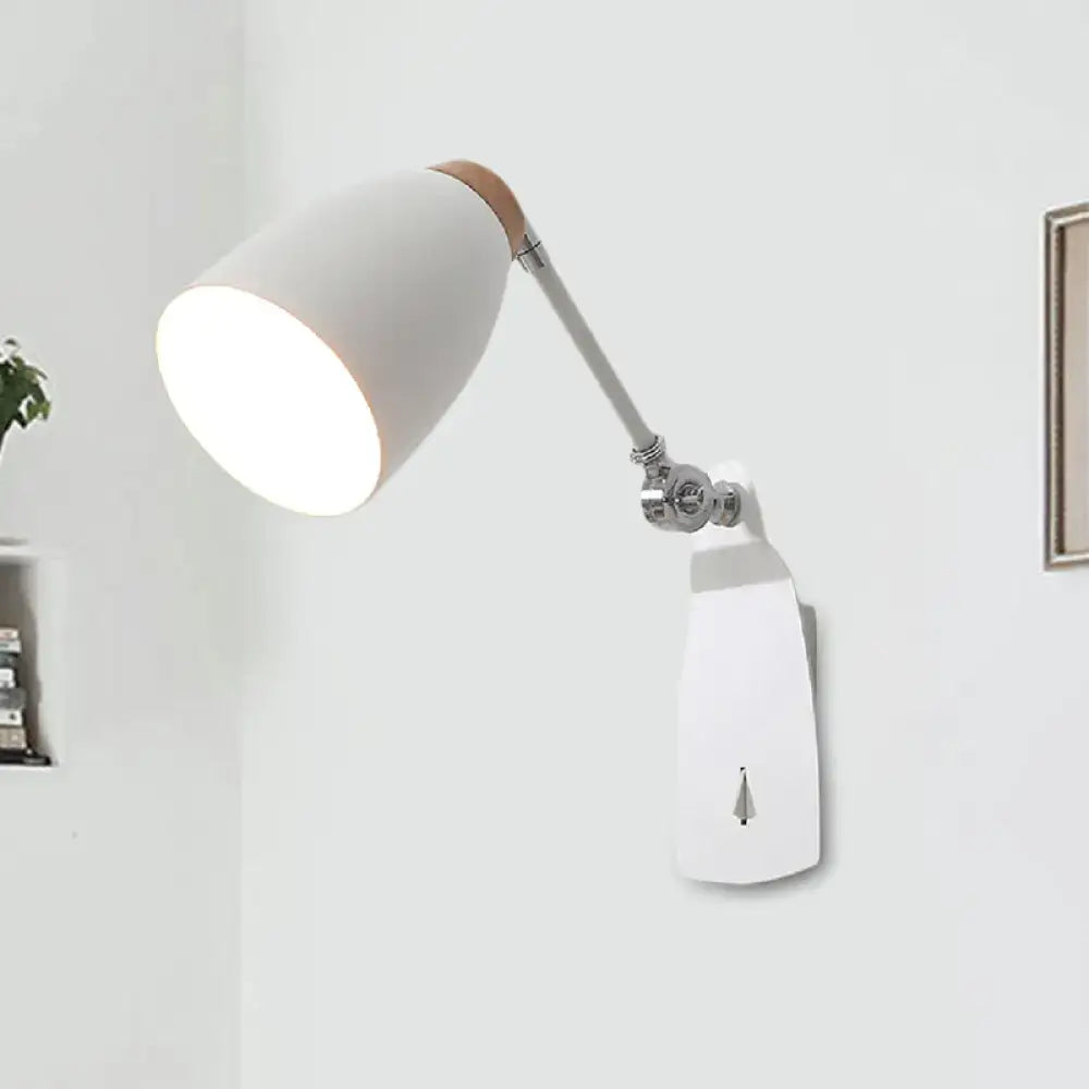 Modern black & white rotatable wall mounted light for bedroom
