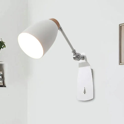 Modern black & white rotatable wall mounted light for bedroom