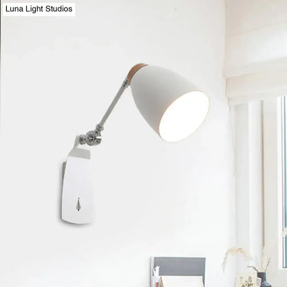 Modern black & white rotatable wall mounted light for bedroom