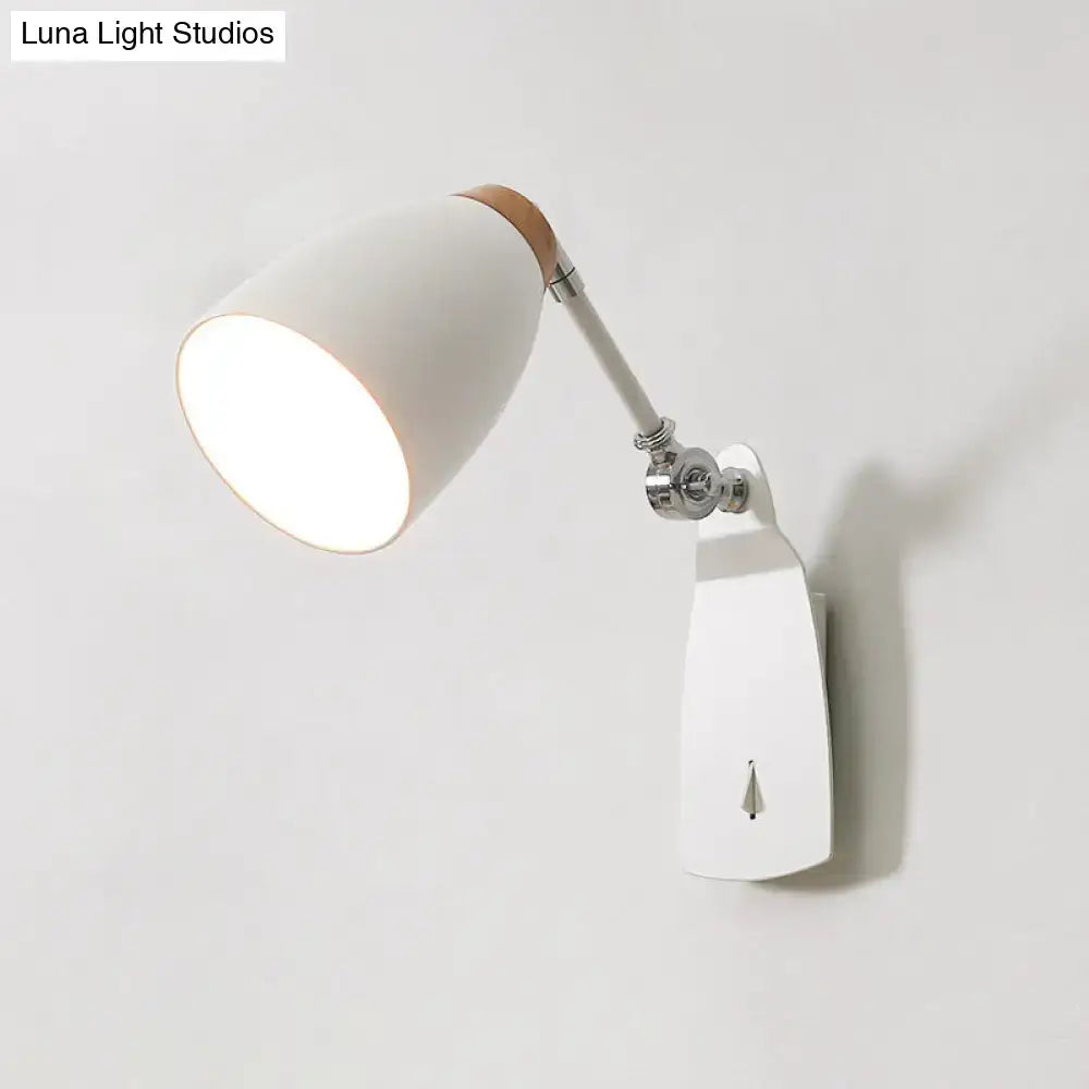 Modern black & white rotatable wall mounted light for bedroom