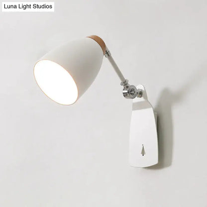 Modern black & white rotatable wall mounted light for bedroom