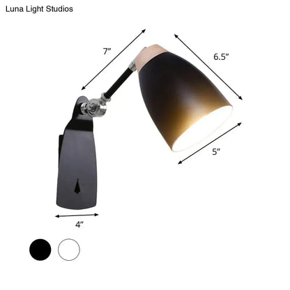 Modern black & white rotatable wall mounted light for bedroom