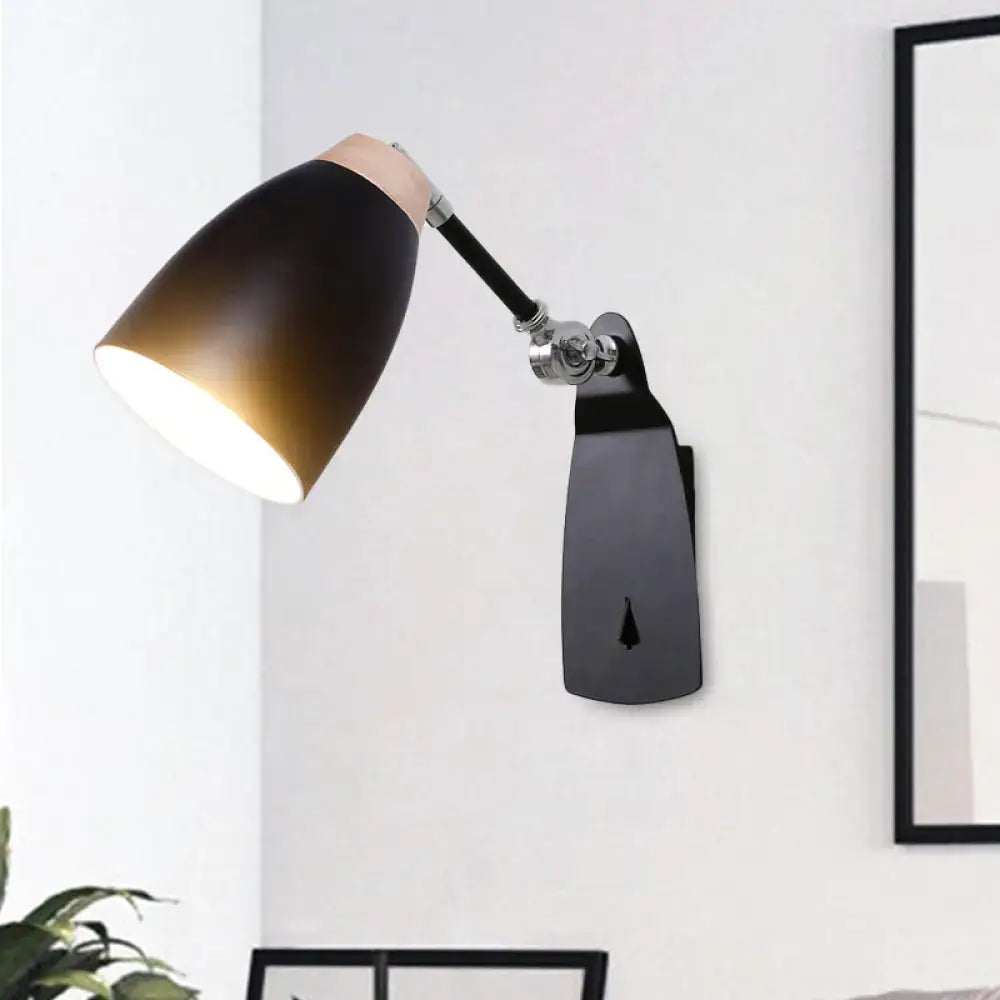 Modern black & white rotatable wall mounted light for bedroom