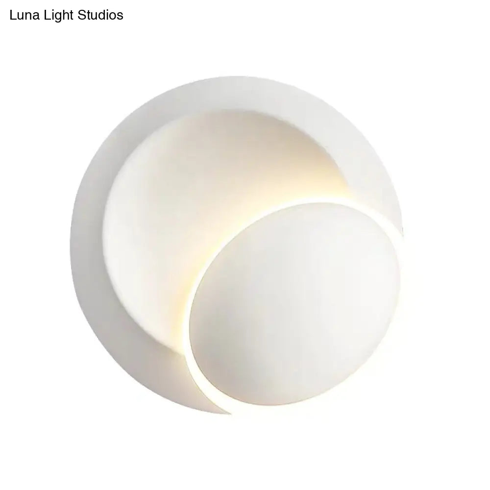 DecorBites™ Modern Black/White Rotating Eclipse Wall Lamp with LED Iron Sconce Design