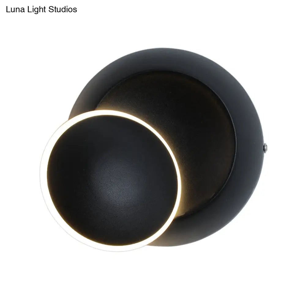 DecorBites™ Modern Black/White Rotating Eclipse Wall Lamp with LED Iron Sconce Design