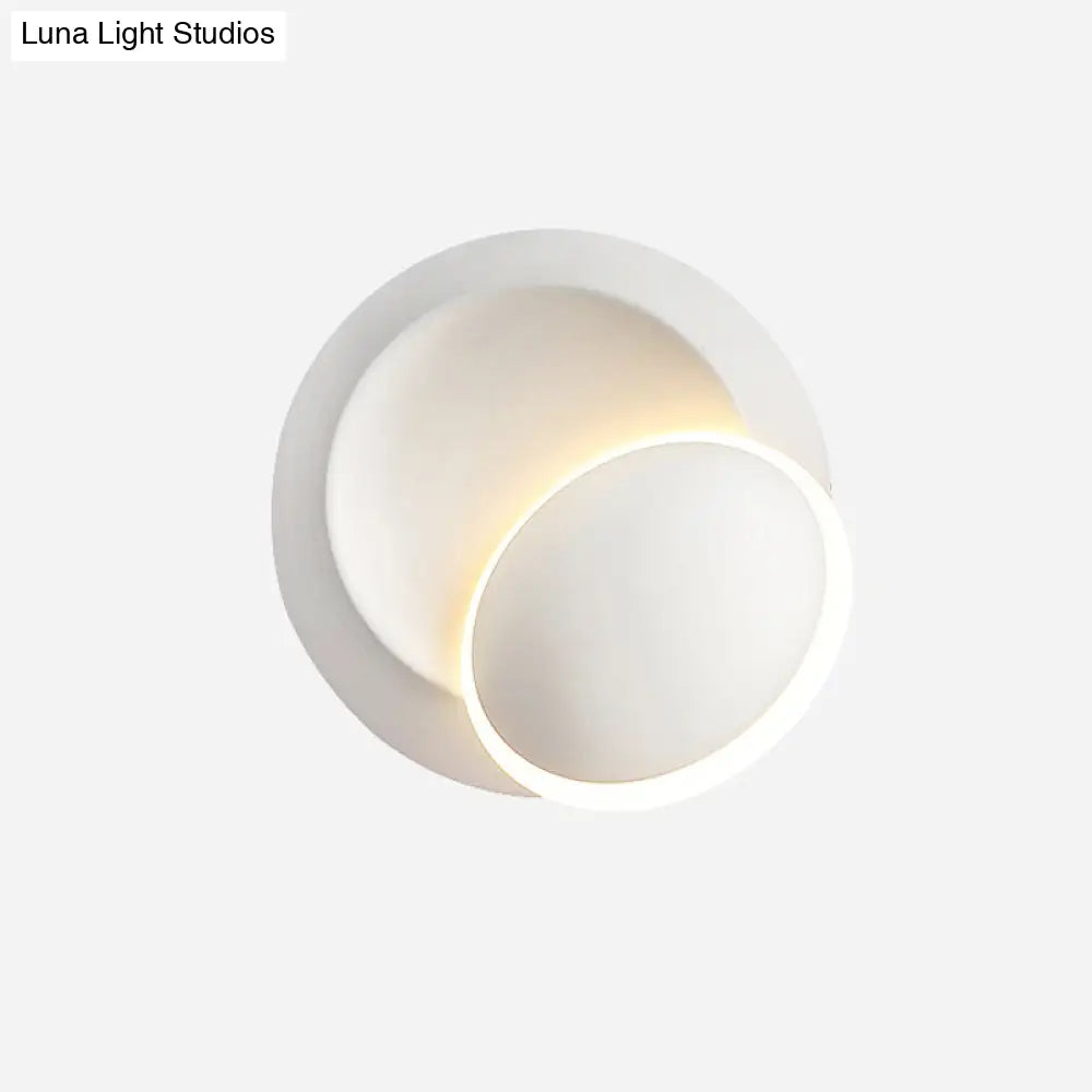 DecorBites™ Modern Black/White Rotating Eclipse Wall Lamp with LED Iron Sconce Design