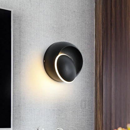 DecorBites™ Modern Black/White Rotating Eclipse Wall Lamp with LED Iron Sconce Design