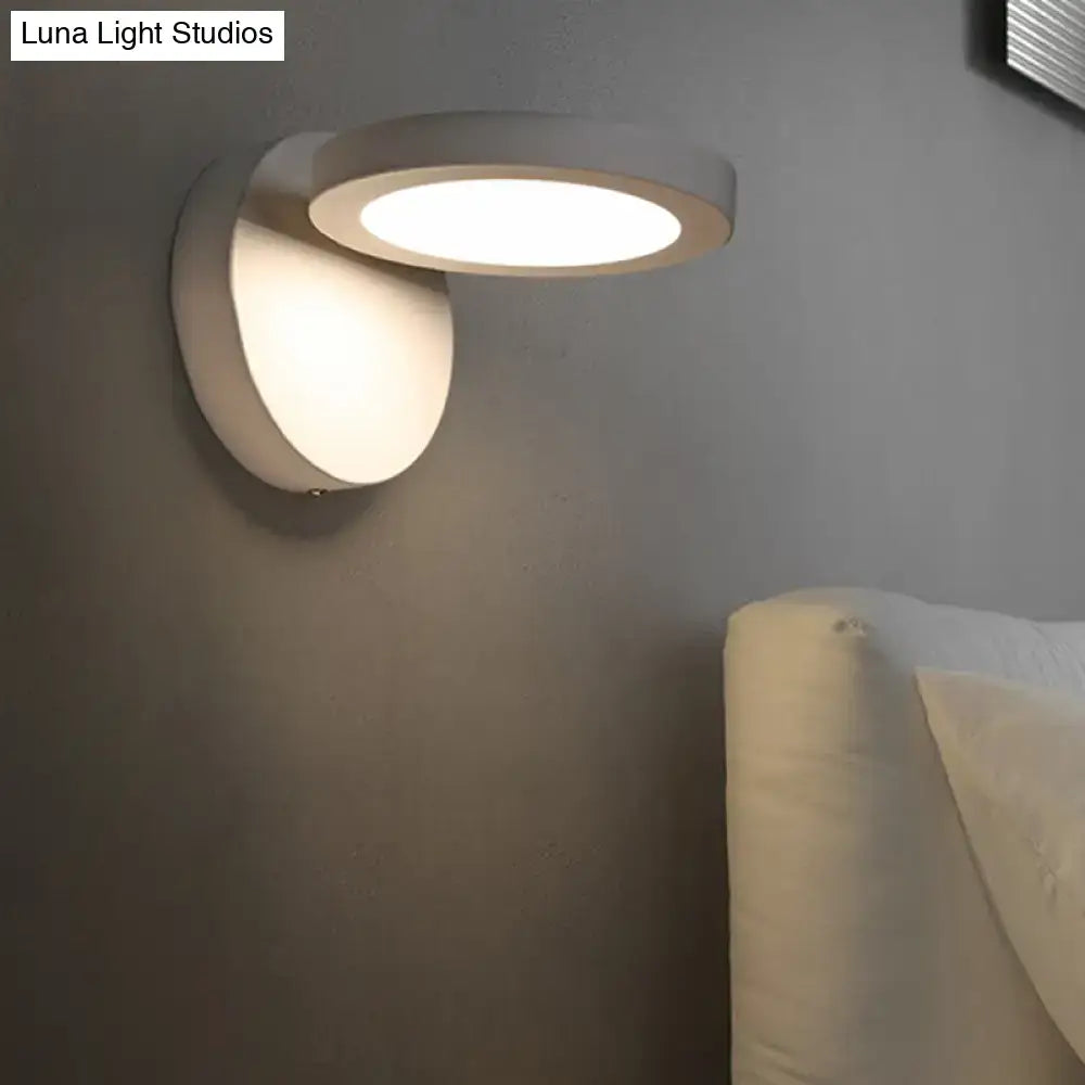 Modern black & white rotating wall light fixture bedroom glow
