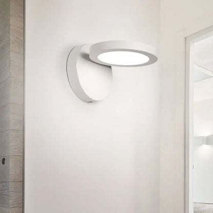 Modern black & white rotating wall light fixture bedroom glow