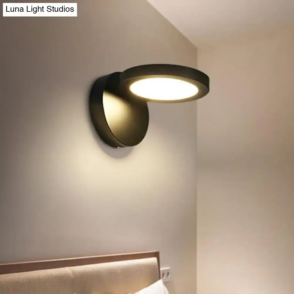 Modern black & white rotating wall light fixture bedroom glow