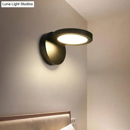 Modern black & white rotating wall light fixture bedroom glow