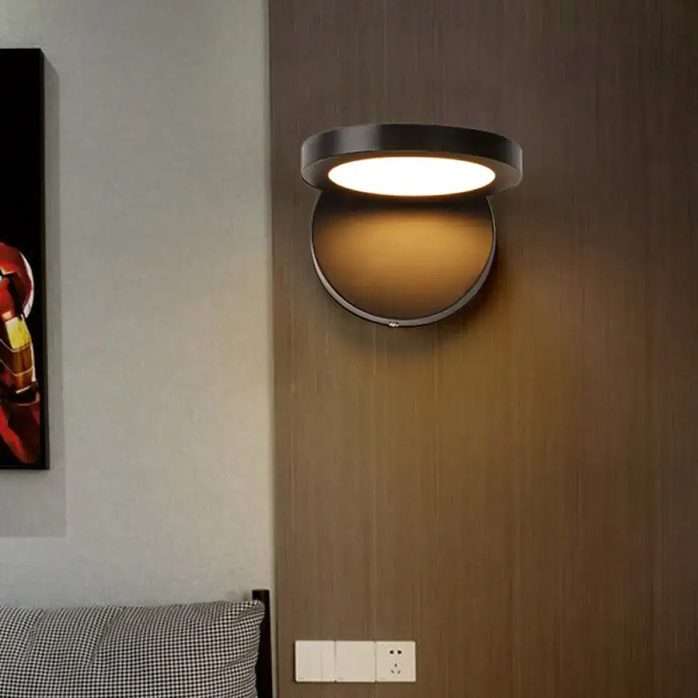 Modern black & white rotating wall light fixture bedroom glow