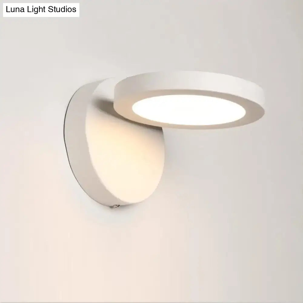 Modern black & white rotating wall light fixture bedroom glow