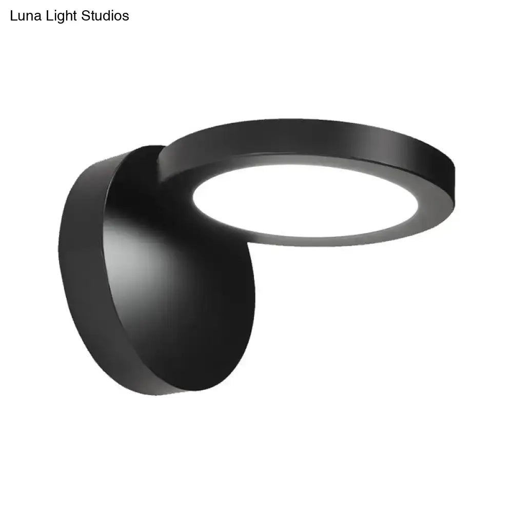 Modern black & white rotating wall light fixture bedroom glow