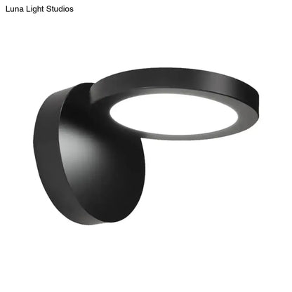 Modern black & white rotating wall light fixture bedroom glow