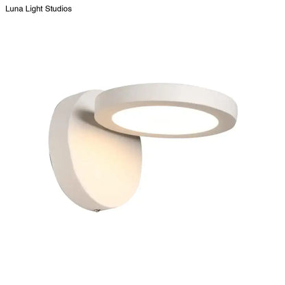 Modern black & white rotating wall light fixture bedroom glow