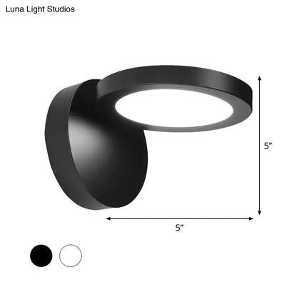 Modern black & white rotating wall light fixture bedroom glow
