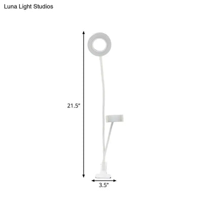 Modern black & white round usb mirror lamp bedroom ring light