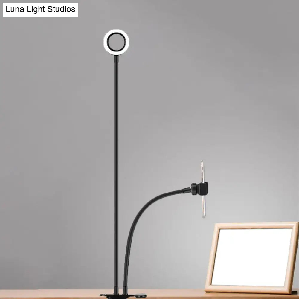Modern black & white round usb mirror lamp bedroom ring light