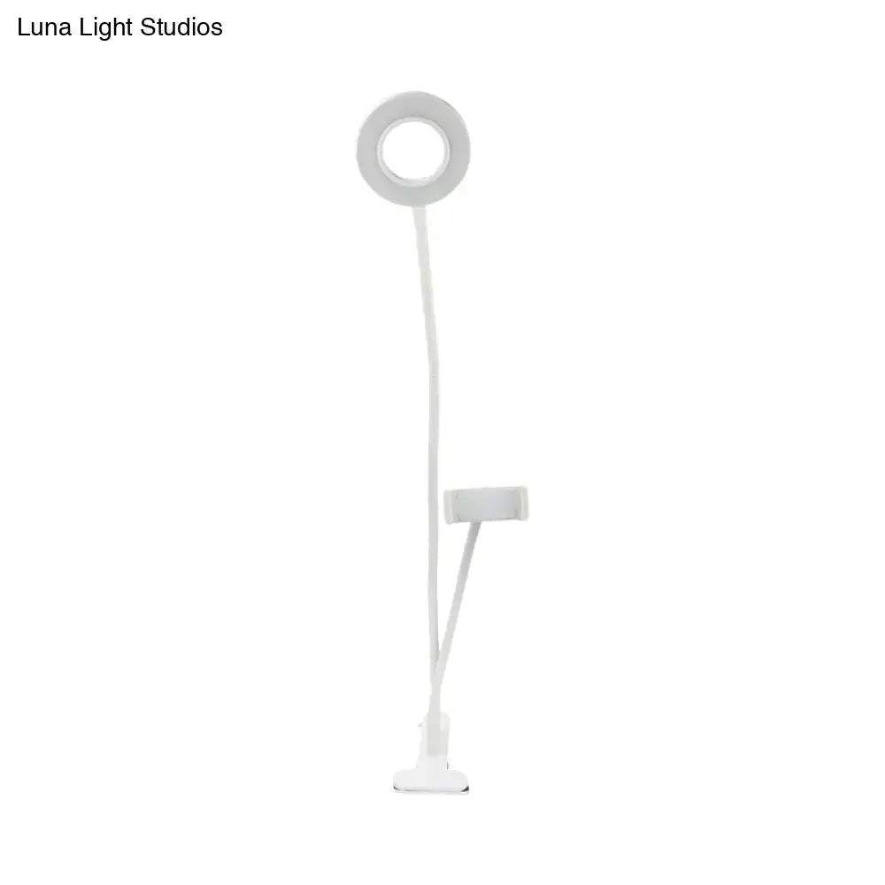 Modern black & white round usb mirror lamp bedroom ring light