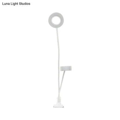 Modern black & white round usb mirror lamp bedroom ring light
