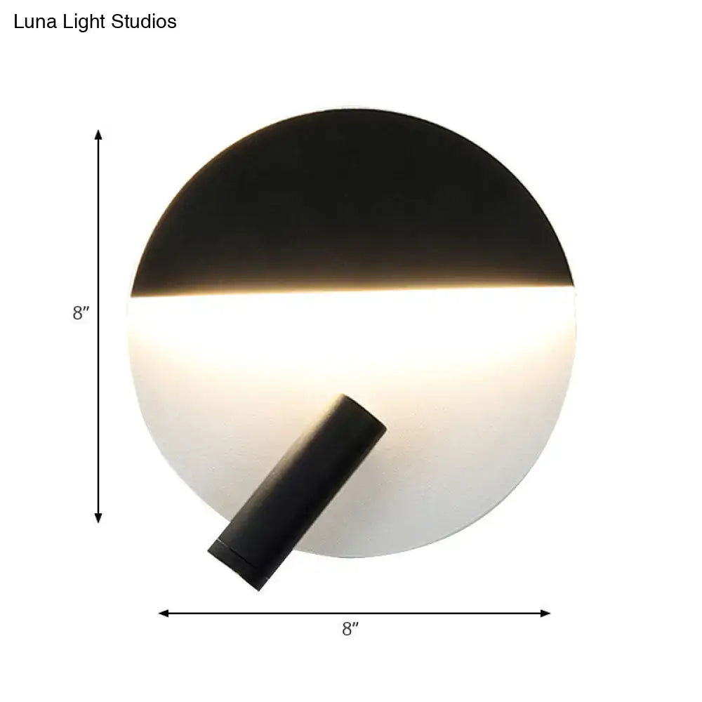 Modern black & white round wall lamp – bedroom led spotlight