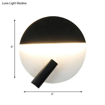 Modern black & white round wall lamp – bedroom led spotlight
