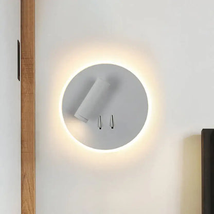 Modern black & white round wall lamp – bedroom led spotlight