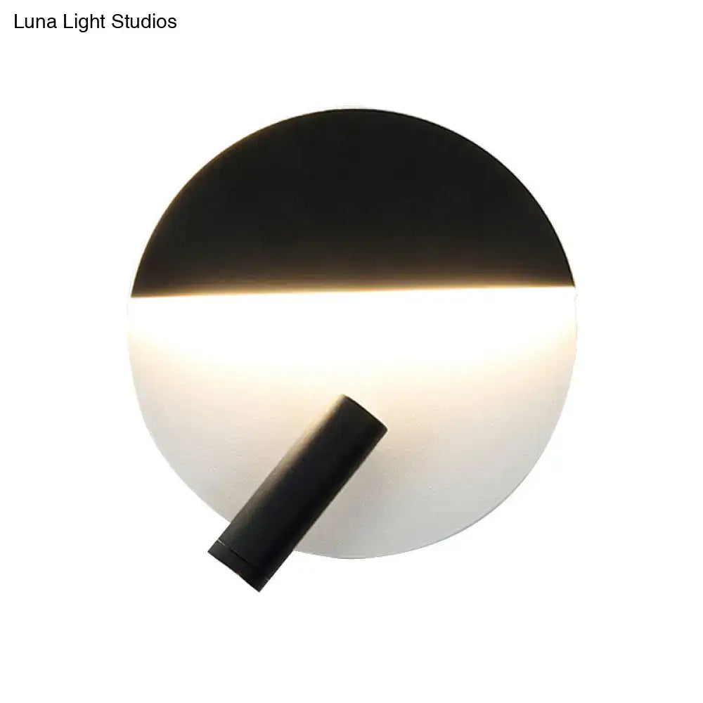 Modern black & white round wall lamp – bedroom led spotlight