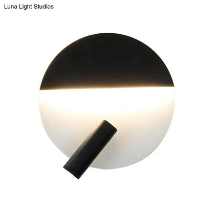 Modern black & white round wall lamp – bedroom led spotlight