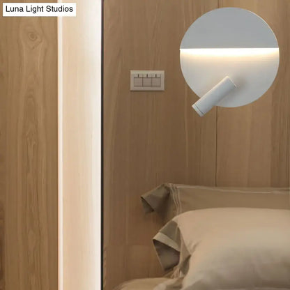 Modern black & white round wall lamp – bedroom led spotlight