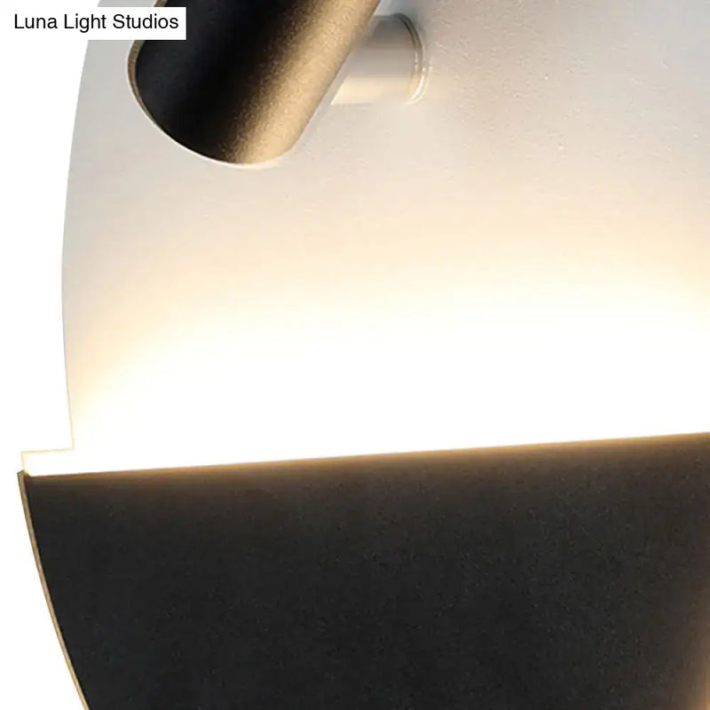 Modern black & white round wall lamp – bedroom led spotlight