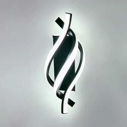 Modern black & white sculptural led wall lamps bedroom light