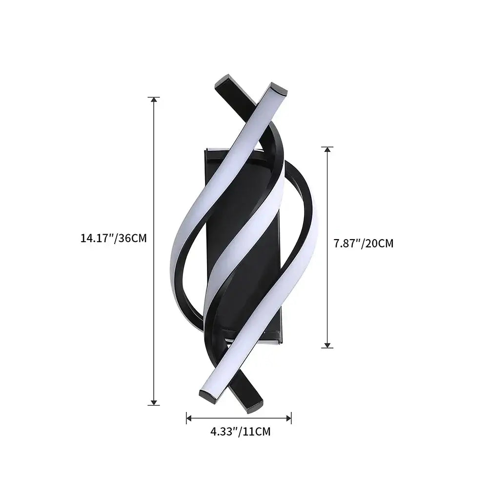 Modern black & white sculptural led wall lamps bedroom light