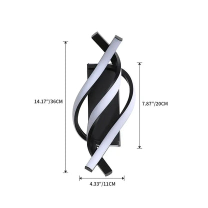 Modern black & white sculptural led wall lamps bedroom light