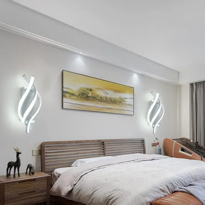 Modern black & white sculptural led wall lamps bedroom light